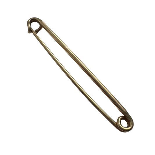 V I N T A G E // keep it together / 14k yellow gold 2" safety pin / connector clasp charm holder extender