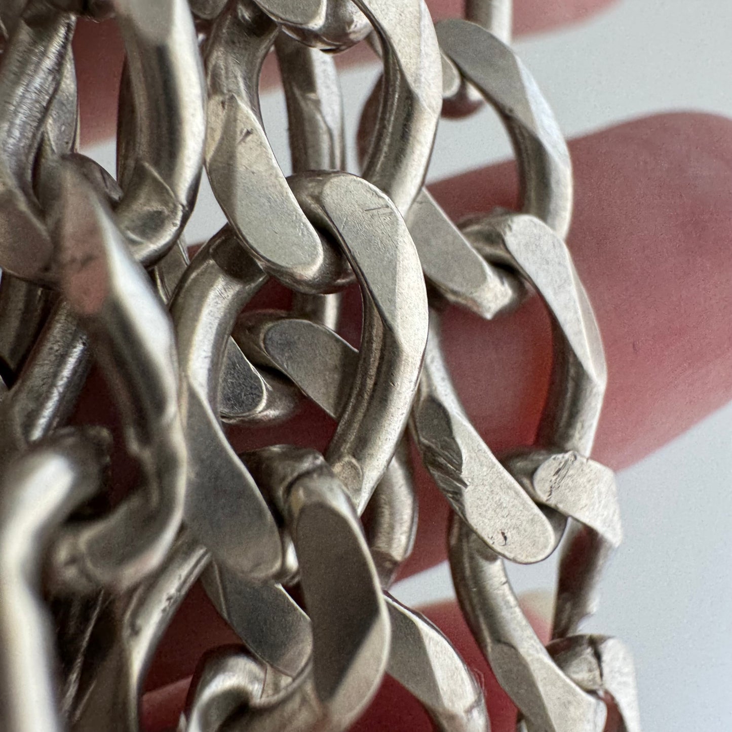 reimagined V I N T A G E // handcuff clasp / re-worked sterling silver figaro chain / 22.25", 33.7g