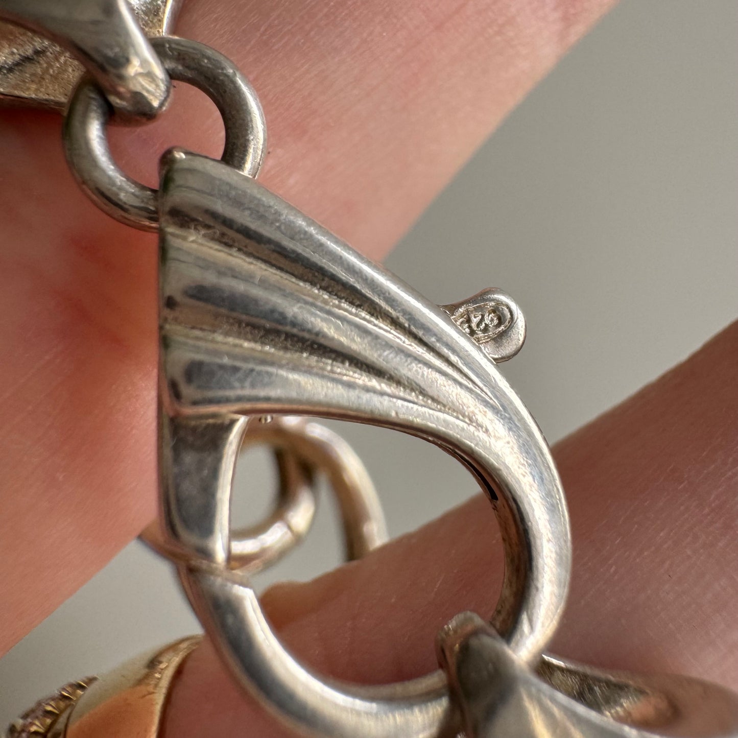 P R E - L O V E D // loose chunky curb / sterling silver puffy chunky bracelet / 8", 26g