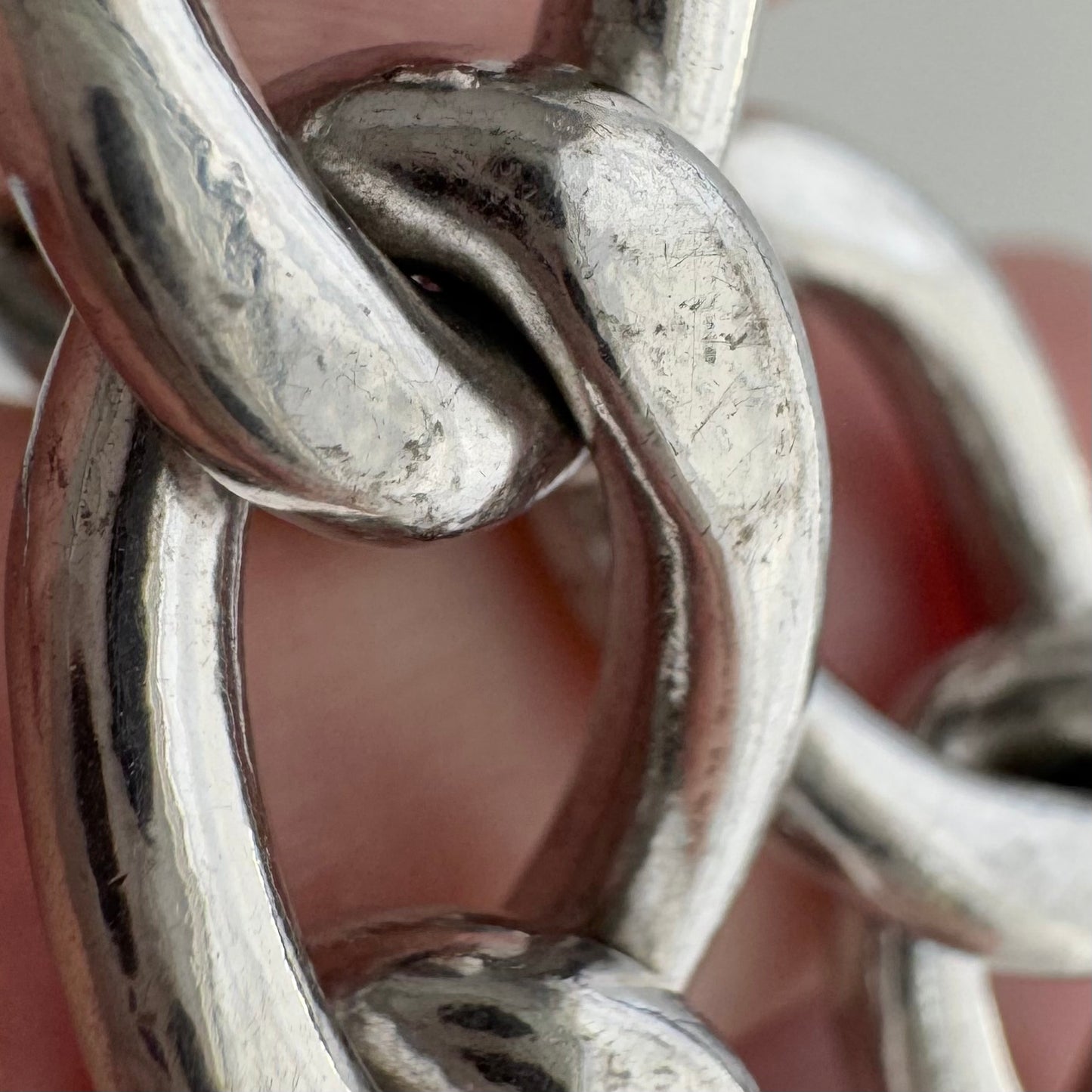 V I N T A G E // lovely links / sterling silver chunky wide oval curb chain bracelet / 7.5", 43.3g