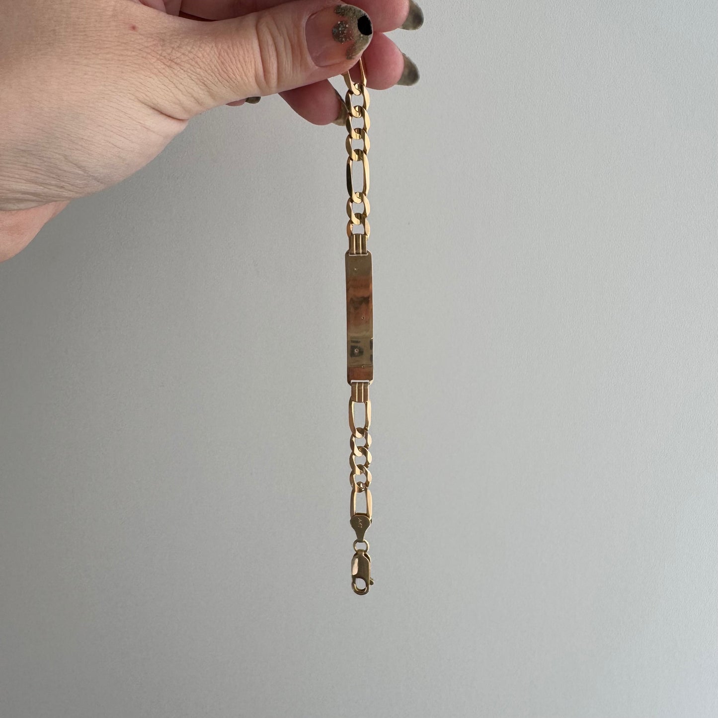 reimagined V I N T A G E // the best witch / 14k and diamond reworked ID bracelet / tiny 6",