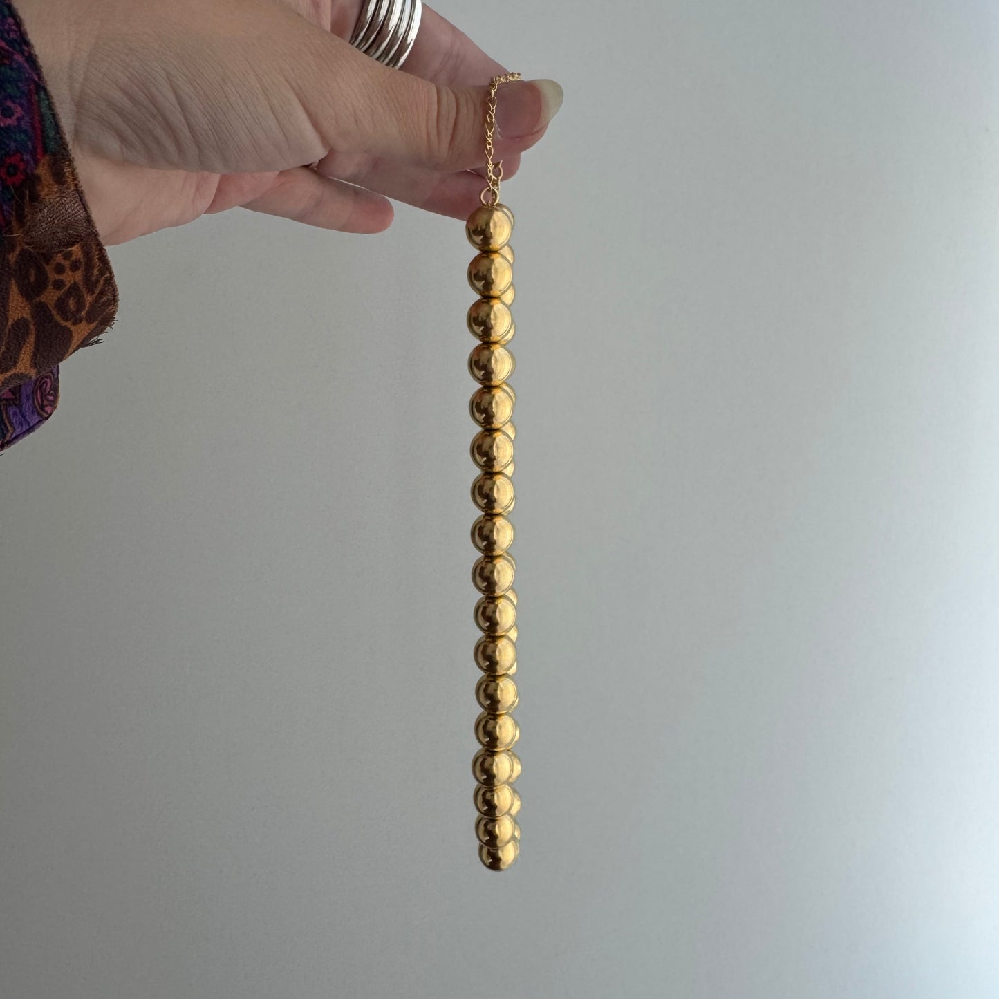 P R E - L O V E D // string of orbs / gold over sterling silver chunky bead necklace / 15.25" - 18.25", 40.5g