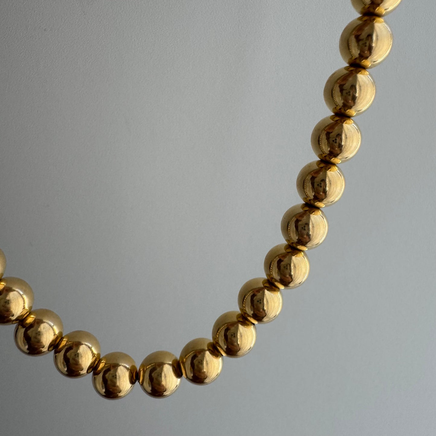 P R E - L O V E D // string of orbs / gold over sterling silver chunky bead necklace / 15.25" - 18.25", 40.5g