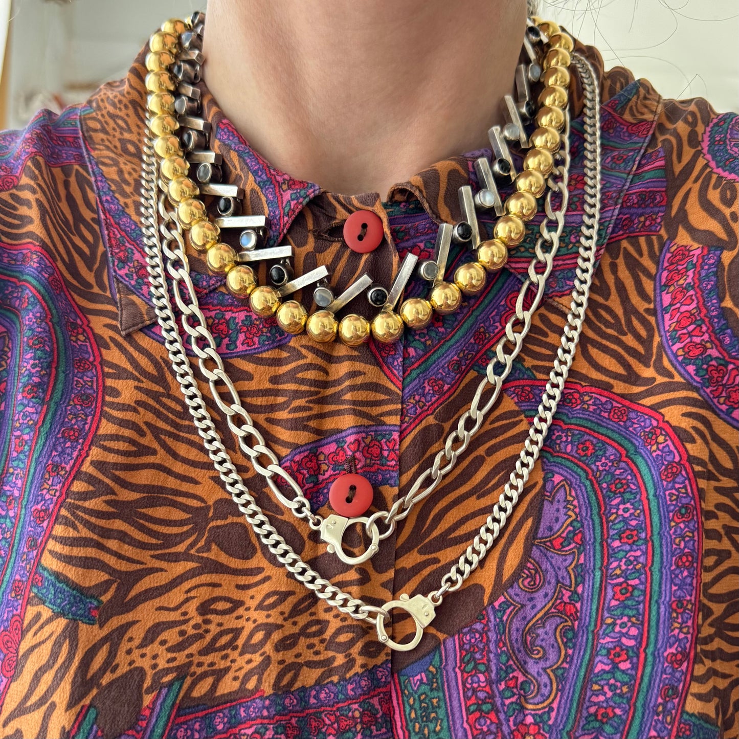 V I N T A G E // mesmerizing modernism / sterling silver modernist link necklace by Antonio Pineda for Taxco / 16.25", 63.7g