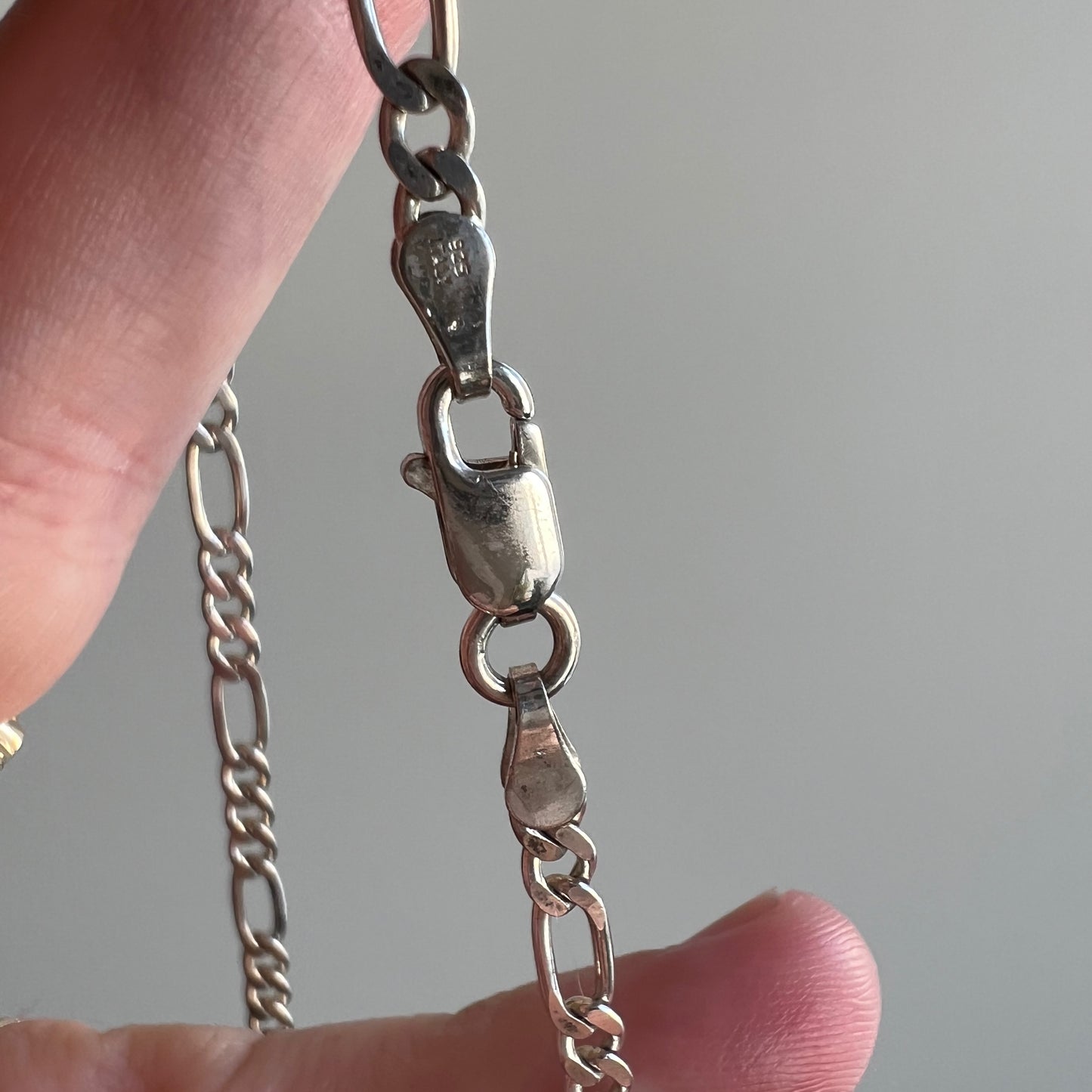 V I N T A G E // three to one figaro / Italy sterling silver figaro chain / 22", 8.9g