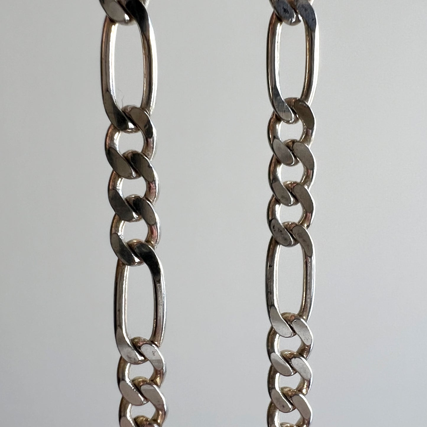 V I N T A G E // three to one figaro / Italy sterling silver figaro chain / 22", 8.9g