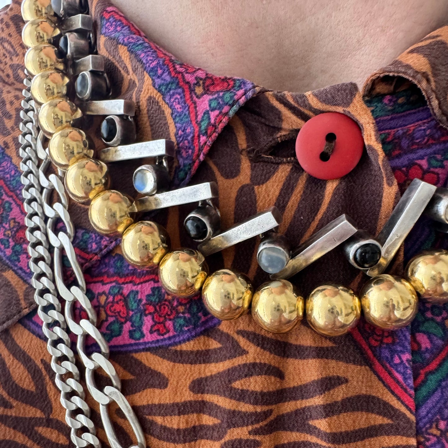 V I N T A G E // mesmerizing modernism / sterling silver modernist link necklace by Antonio Pineda for Taxco / 16.25", 63.7g