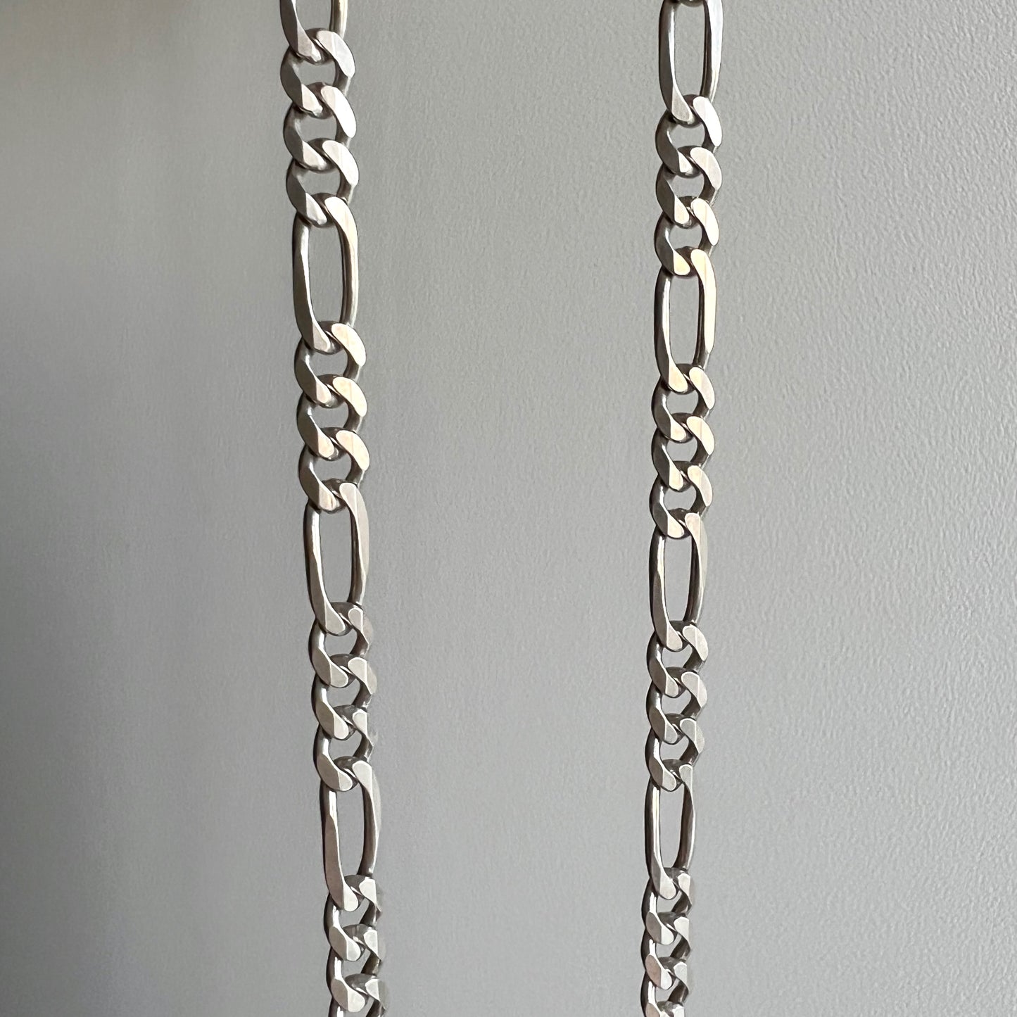 V I N T A G E // three to one figaro / Italy sterling silver figaro chain /20.5", 15.8g