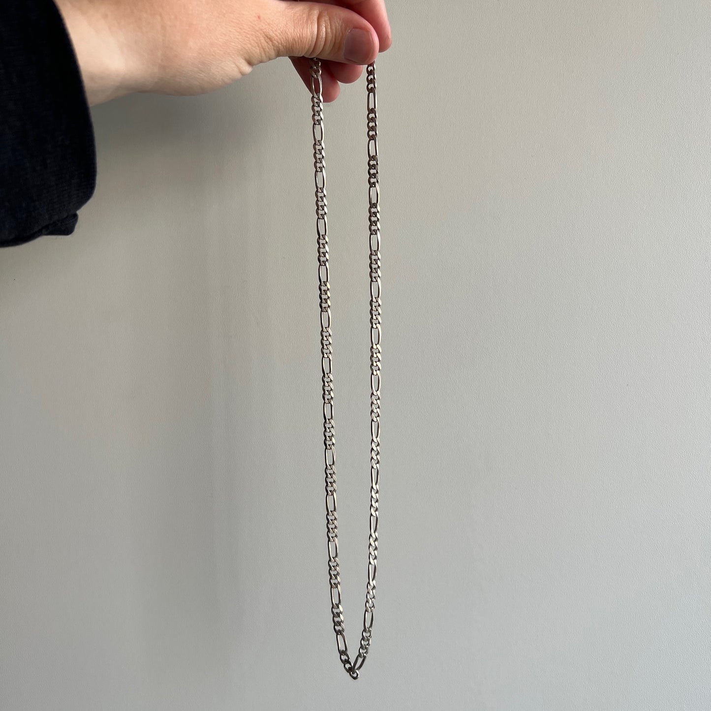 V I N T A G E // three to one figaro / Italy sterling silver figaro chain /20.5", 15.8g