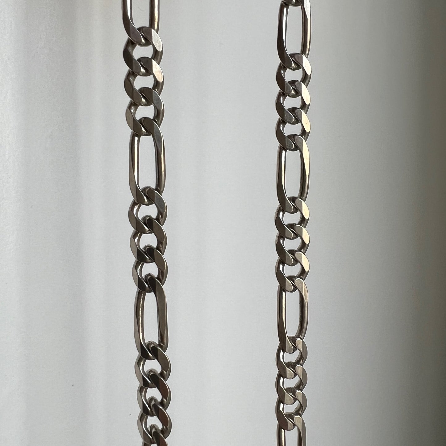 V I N T A G E // three to one figaro / Italy sterling silver figaro chain /20.5", 15.8g