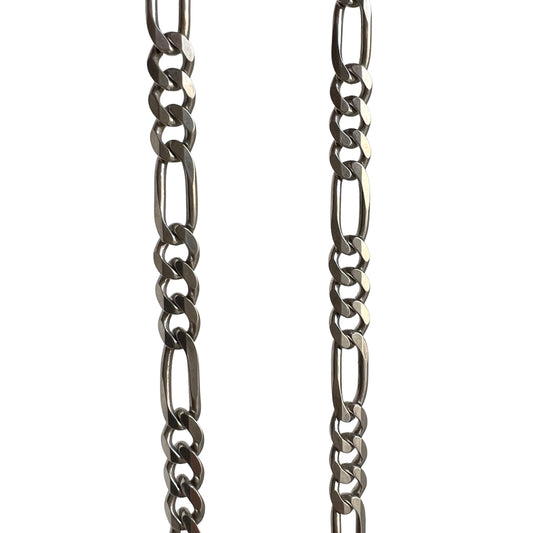 V I N T A G E // three to one figaro / Italy sterling silver figaro chain /20.5", 15.8g