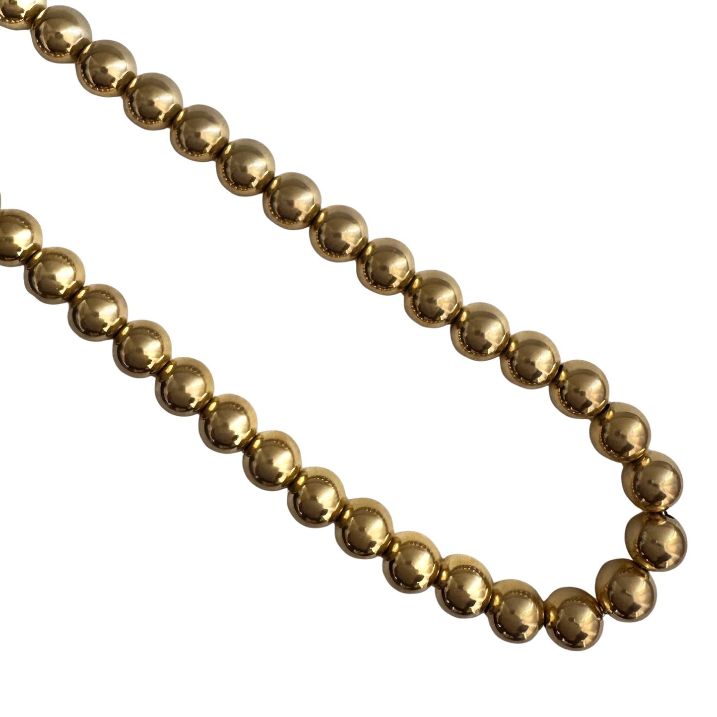 P R E - L O V E D // string of orbs / gold over sterling silver chunky bead necklace / 15.25" - 18.25", 40.5g