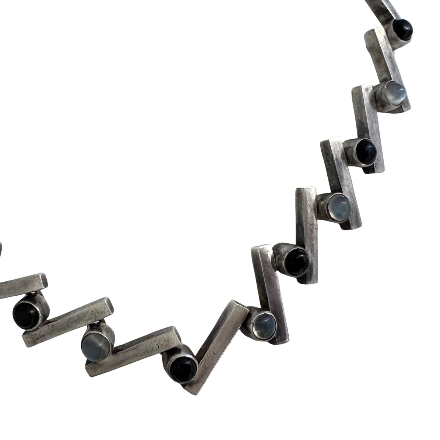 V I N T A G E // mesmerizing modernism / sterling silver modernist link necklace by Antonio Pineda for Taxco / 16.25", 63.7g