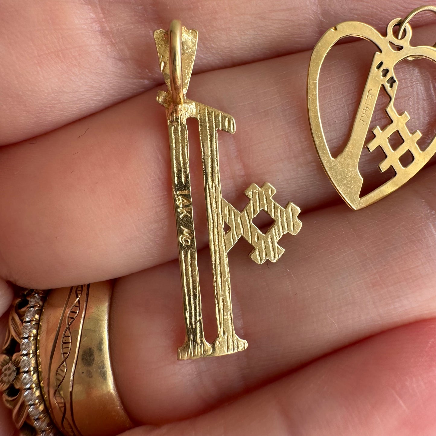 V I N T A G E // #1 / 14k yellow gold wearable affirmation / charms and pendants