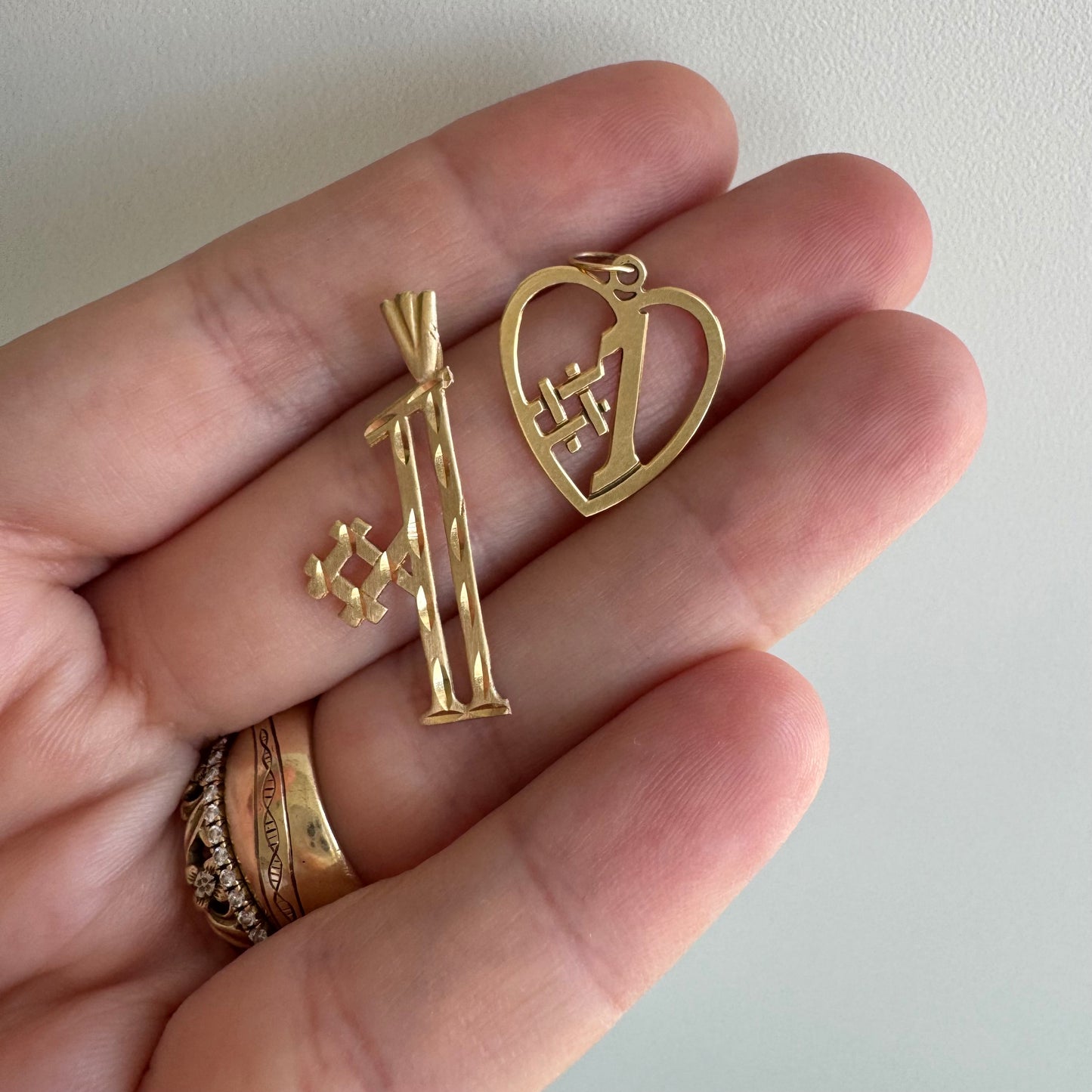 V I N T A G E // #1 / 14k yellow gold wearable affirmation / charms and pendants