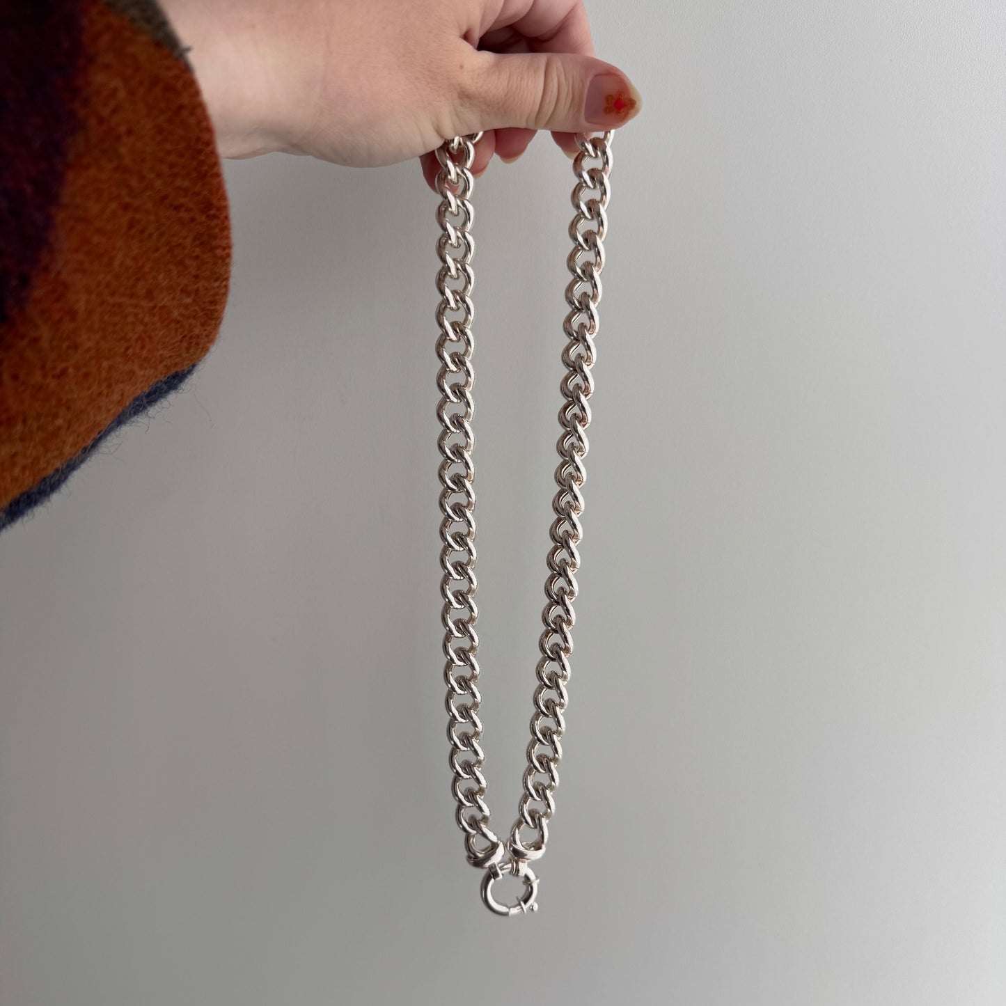 P R E - L O V E D // dynamic curb / sterling silver semi hollow curb chain / 19.25", 62.9g