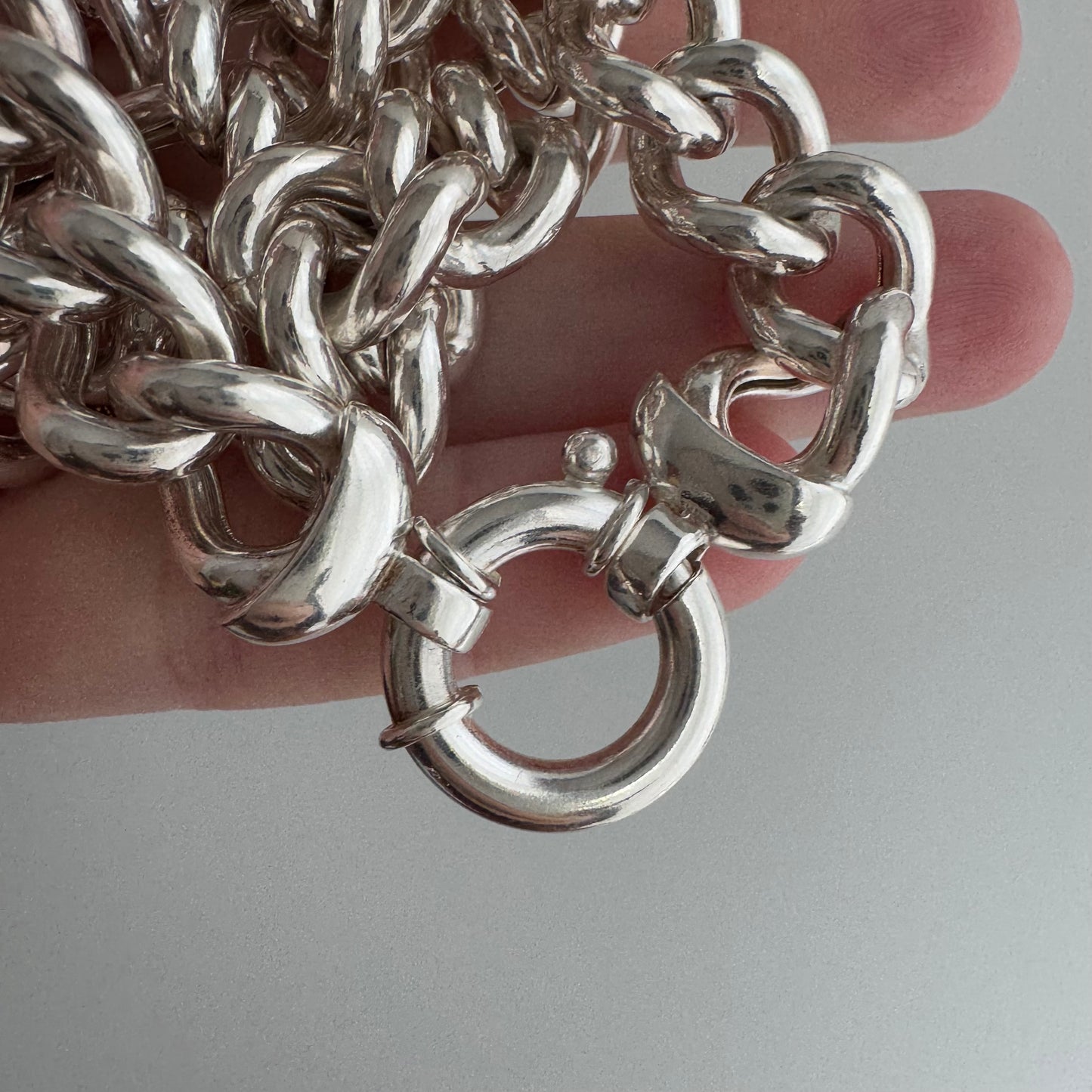 P R E - L O V E D // dynamic curb / sterling silver semi hollow curb chain / 19.25", 62.9g