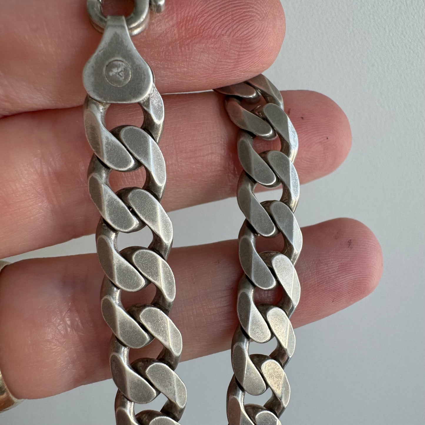 V I N T A G E // perfect curb / Italy sterling silver curb chain / 22", 57g