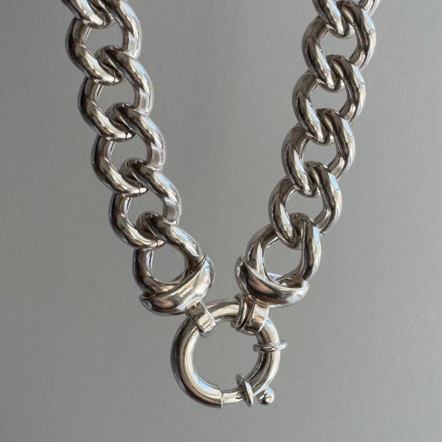 P R E - L O V E D // dynamic curb / sterling silver semi hollow curb chain / 19.25", 62.9g