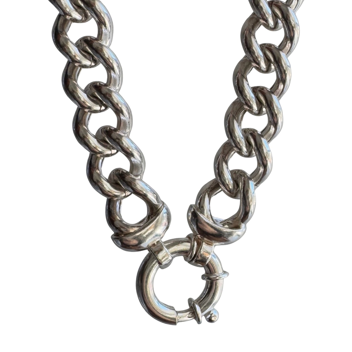 P R E - L O V E D // dynamic curb / sterling silver semi hollow curb chain / 19.25", 62.9g