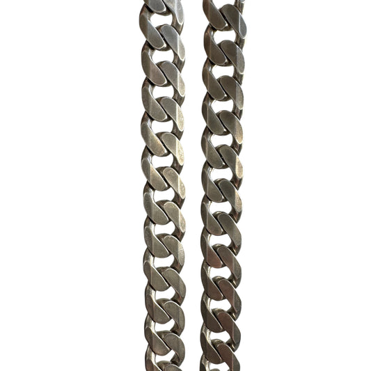 V I N T A G E // perfect curb / Italy sterling silver curb chain / 22", 57g