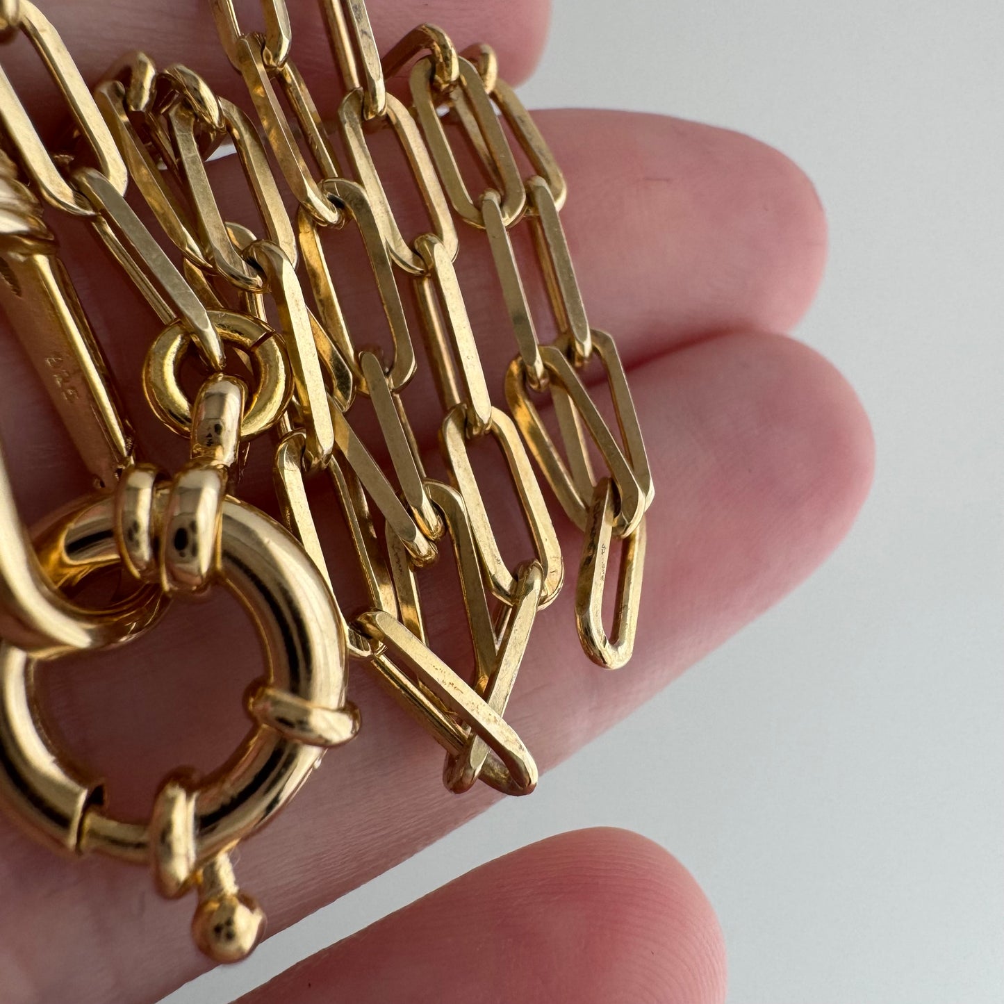 reimagined V I N T A G E // modern day watch chain / re-worked gold over sterling silver paperclip chain necklace / 16.5", 9.6g