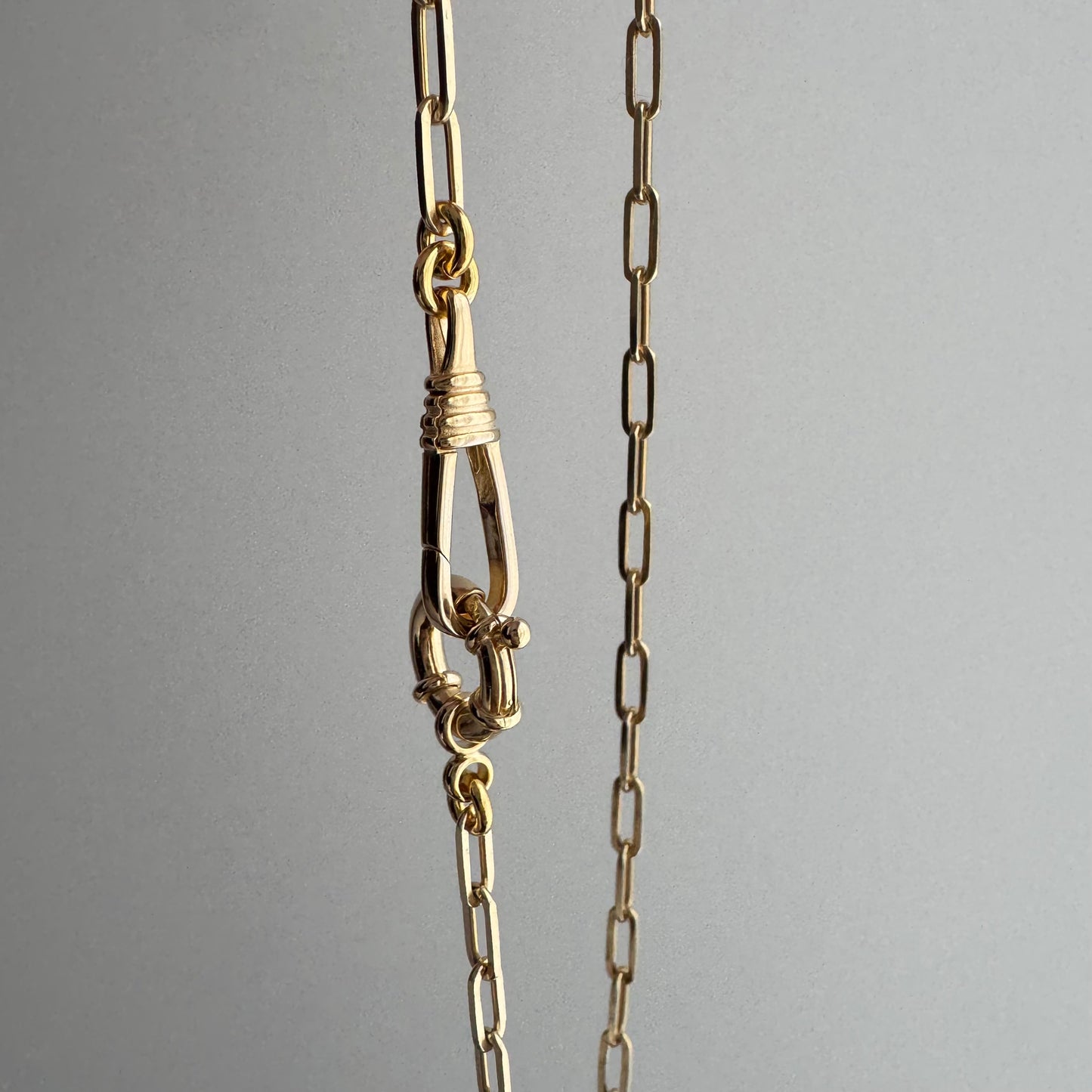reimagined V I N T A G E // modern day watch chain / re-worked gold over sterling silver paperclip chain necklace / 16.5", 9.6g