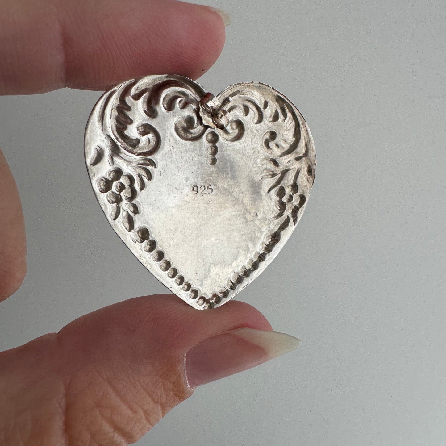 V I N T A G E // dynamic hearts / sterling silver repousse large and lightweight hearts / earring jackets