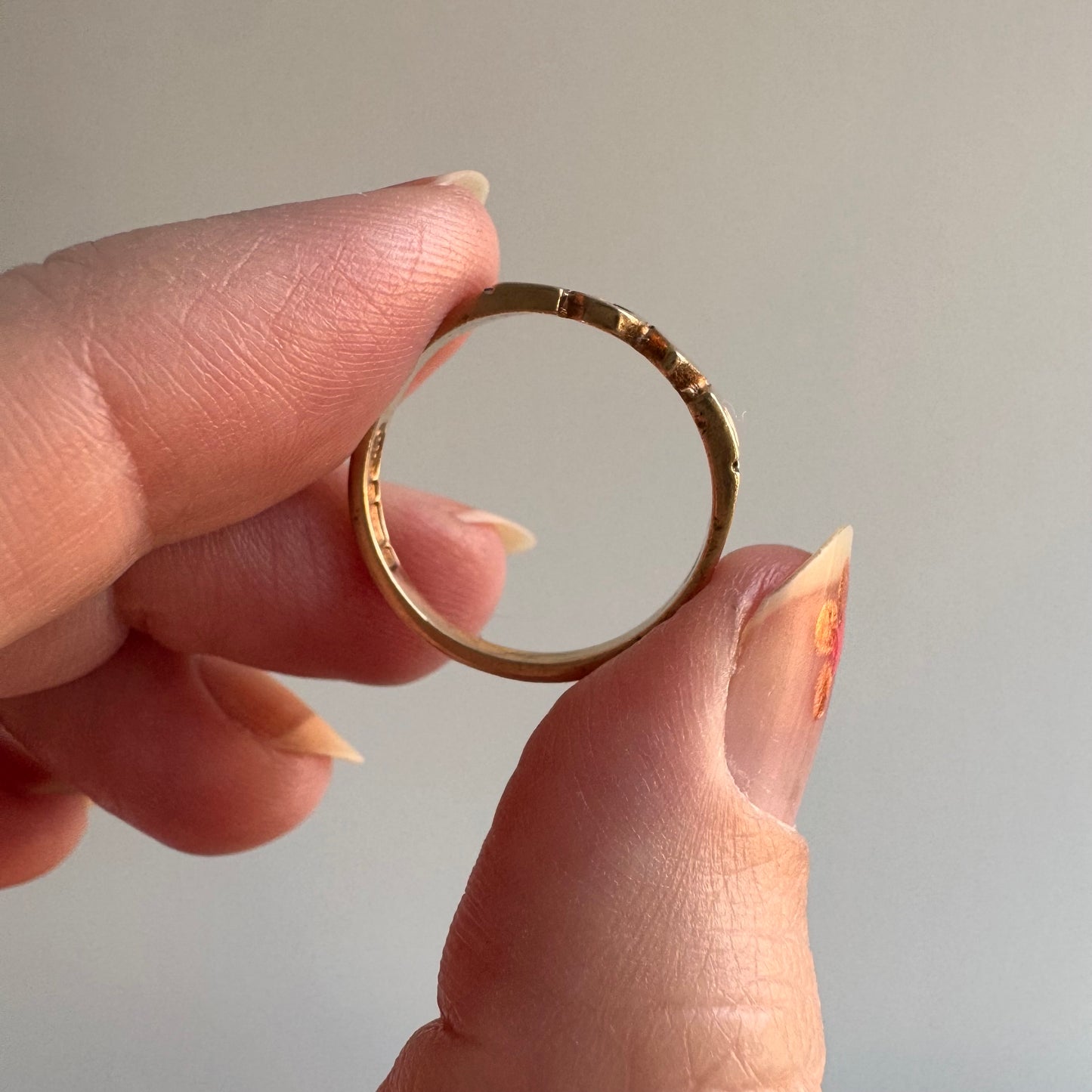 V I N T A G E // bold LOVE / 9k yellow gold LOVE word ring / size 6.25