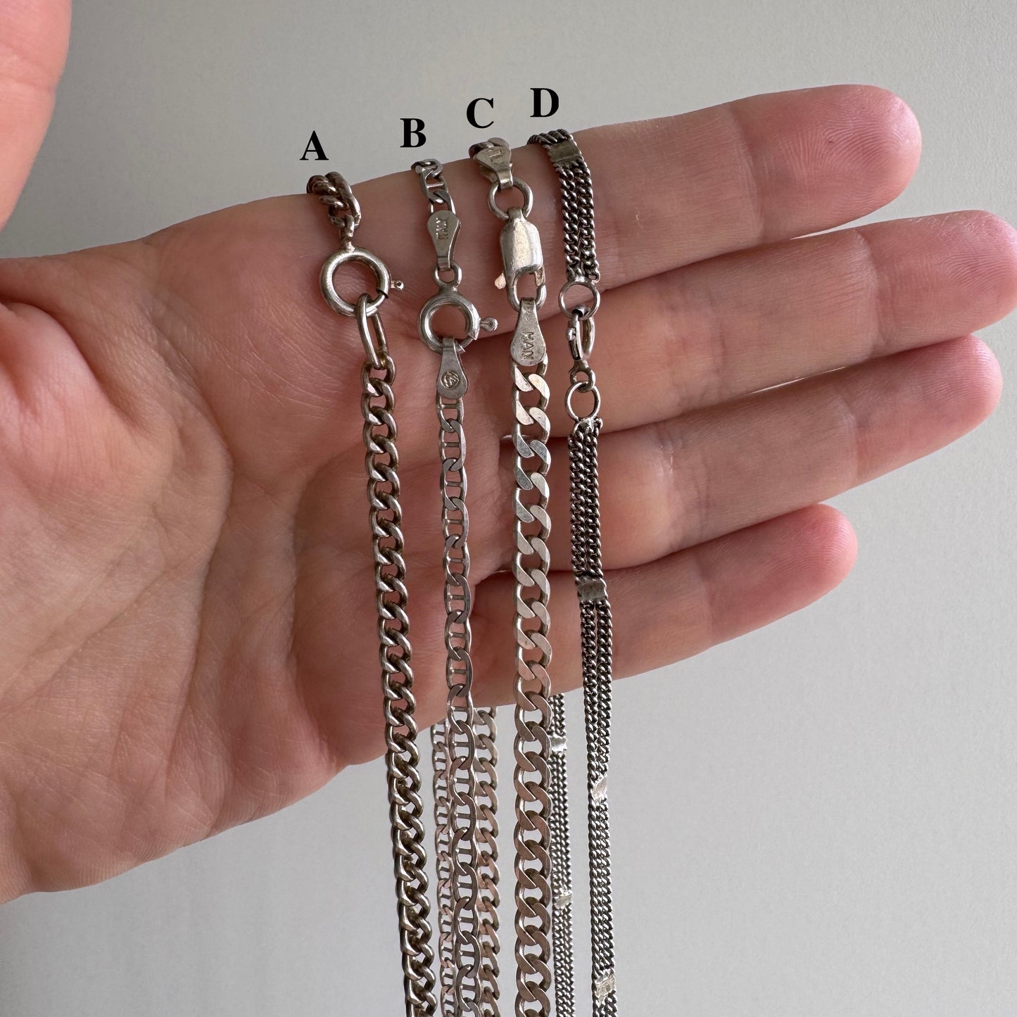 V I N T A G E // sterling silver chains by price / $98 each