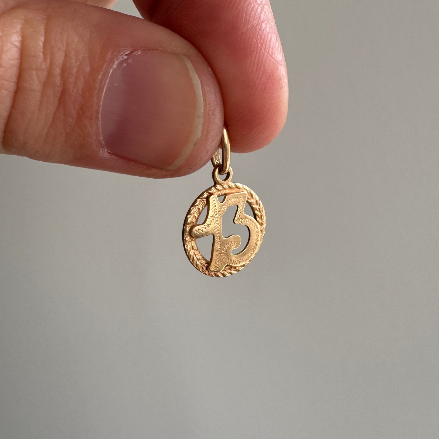 V I N T A G E / braided luck / 12k yellow gold lucky 13 / a petite pendant or charm