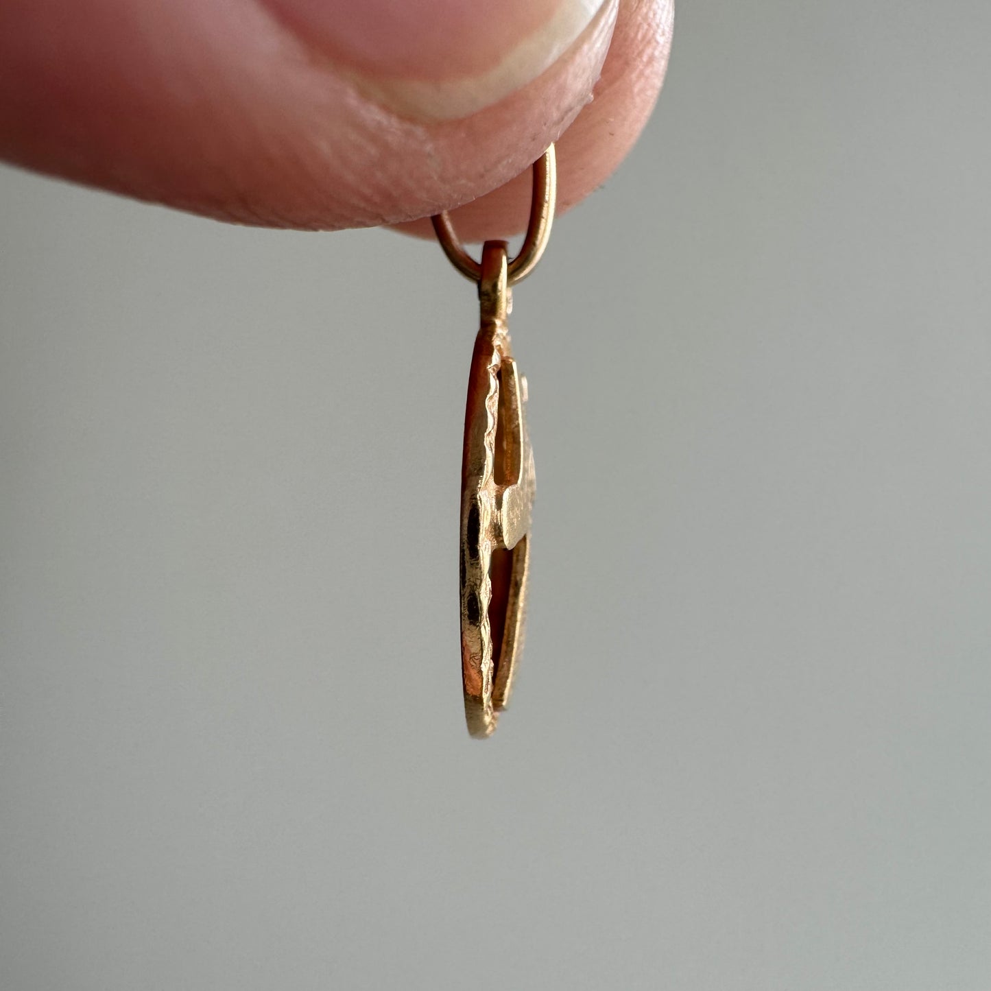 V I N T A G E / braided luck / 12k yellow gold lucky 13 / a petite pendant or charm