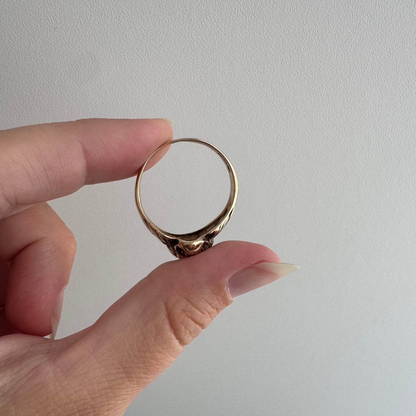 V I N T A G E // ruby roar / 10k and luby lion face ring / size 10.75 to 11