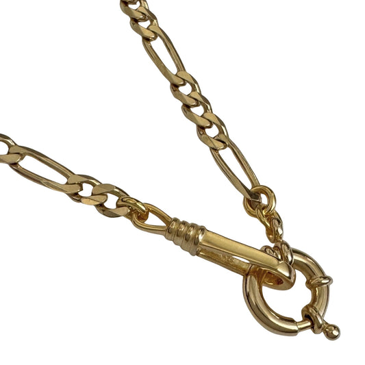 reimagined V I N T A G E // modern day watch chain / re-worked gold over sterling silver figaro chain / 19.5", 17.9g