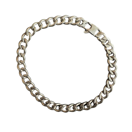 V I N T A G E // perfect curb / sterling silver curb chain bracelet / 8"