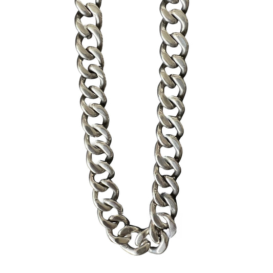 V I N T A G E // handmade curb / chunky sterling silver handmade Mexican curb chain / 21.5", 98.7g