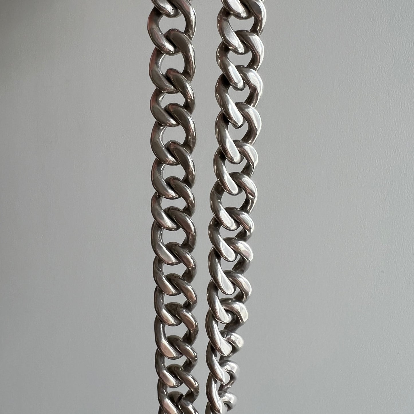 V I N T A G E // handmade curb / chunky sterling silver handmade Mexican curb chain / 21.5", 98.7g