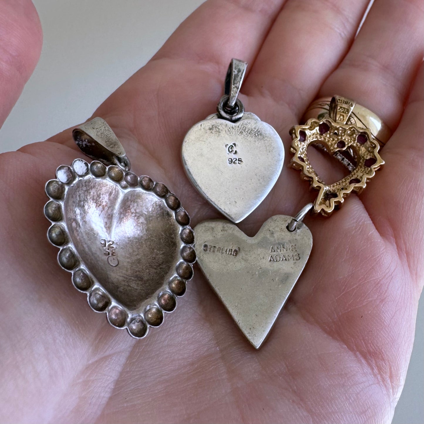 V I N T A G E // shop by style / sterling silver heart pendants