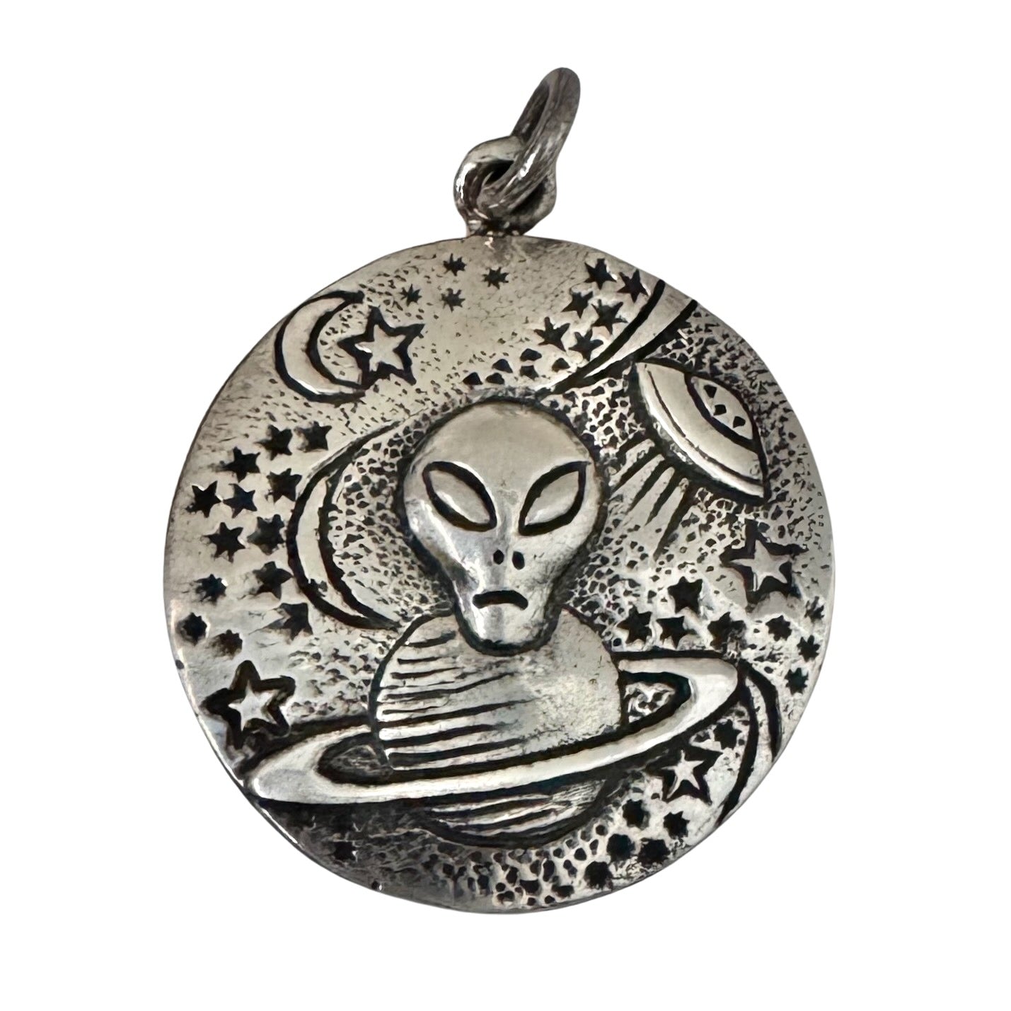 D E A D - S T O C K // they come in peace / sterling silver universe traveling alien / a pendant
