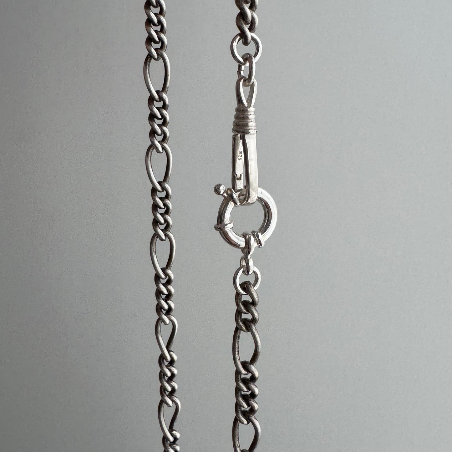reimagined V I N T A G E // modern day watch chain / re-worked sterling silver 1940s figaro chain / 26", 36.4g