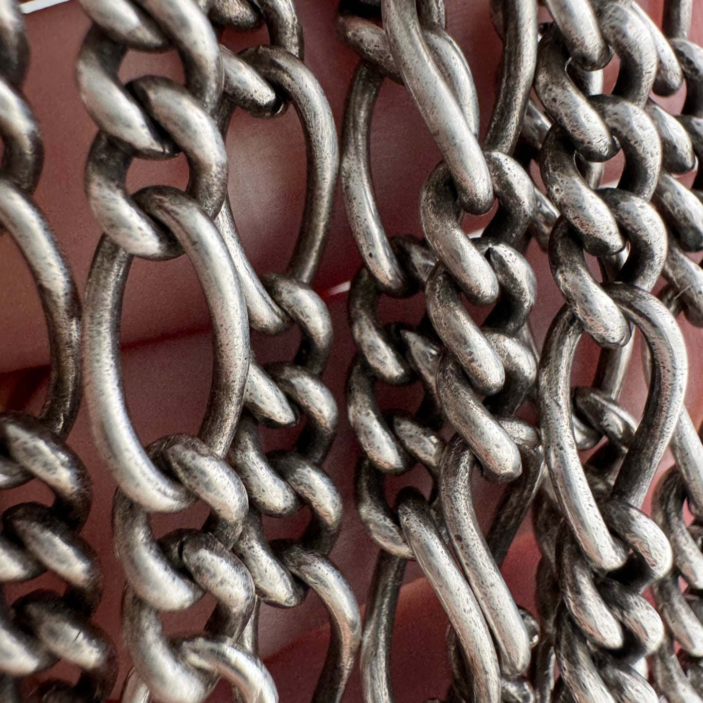 reimagined V I N T A G E // modern day watch chain / re-worked sterling silver 1940s figaro chain / 26", 36.4g