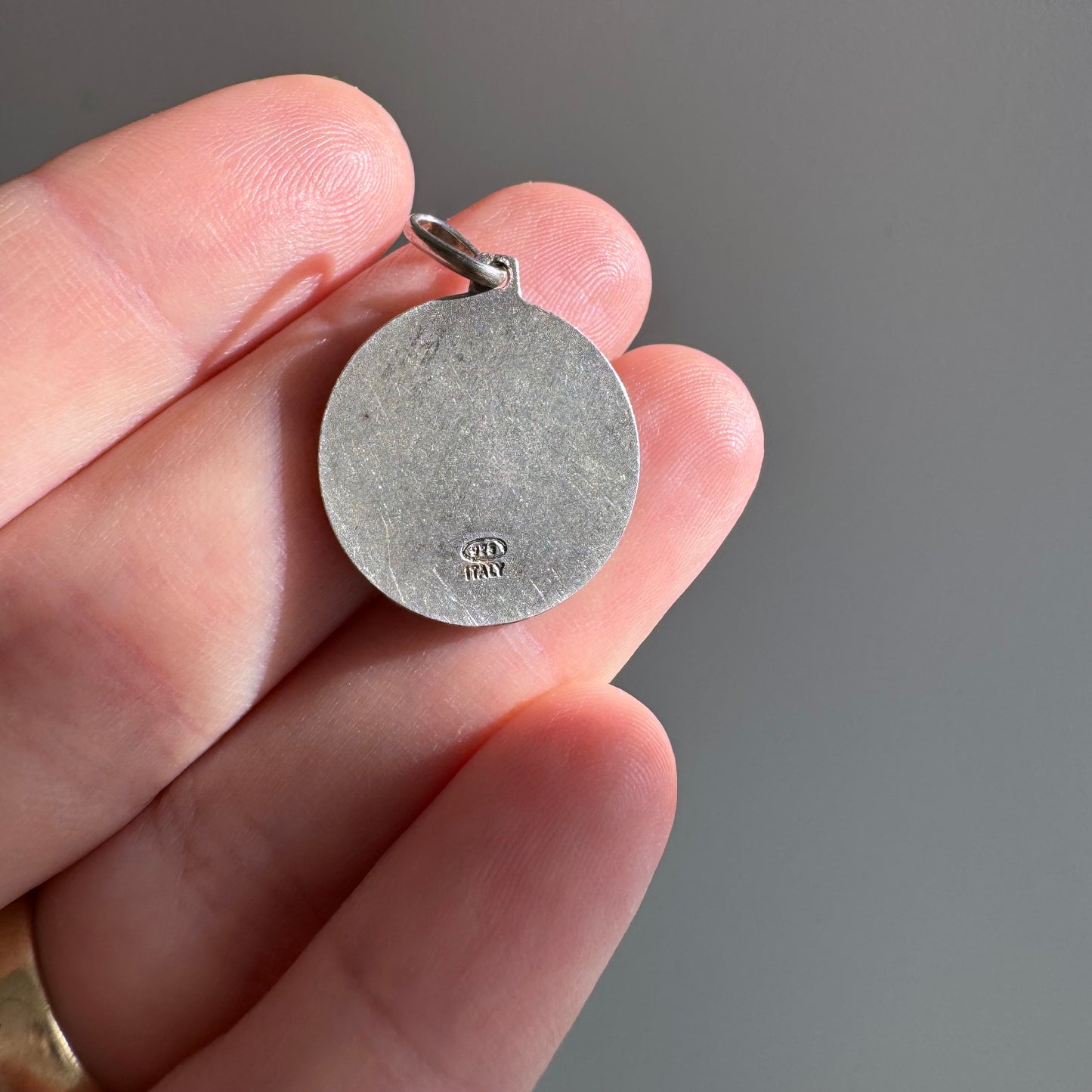 V I N T A G E // cheerful mood / sterling silver mid century moon / a pendant or large charm