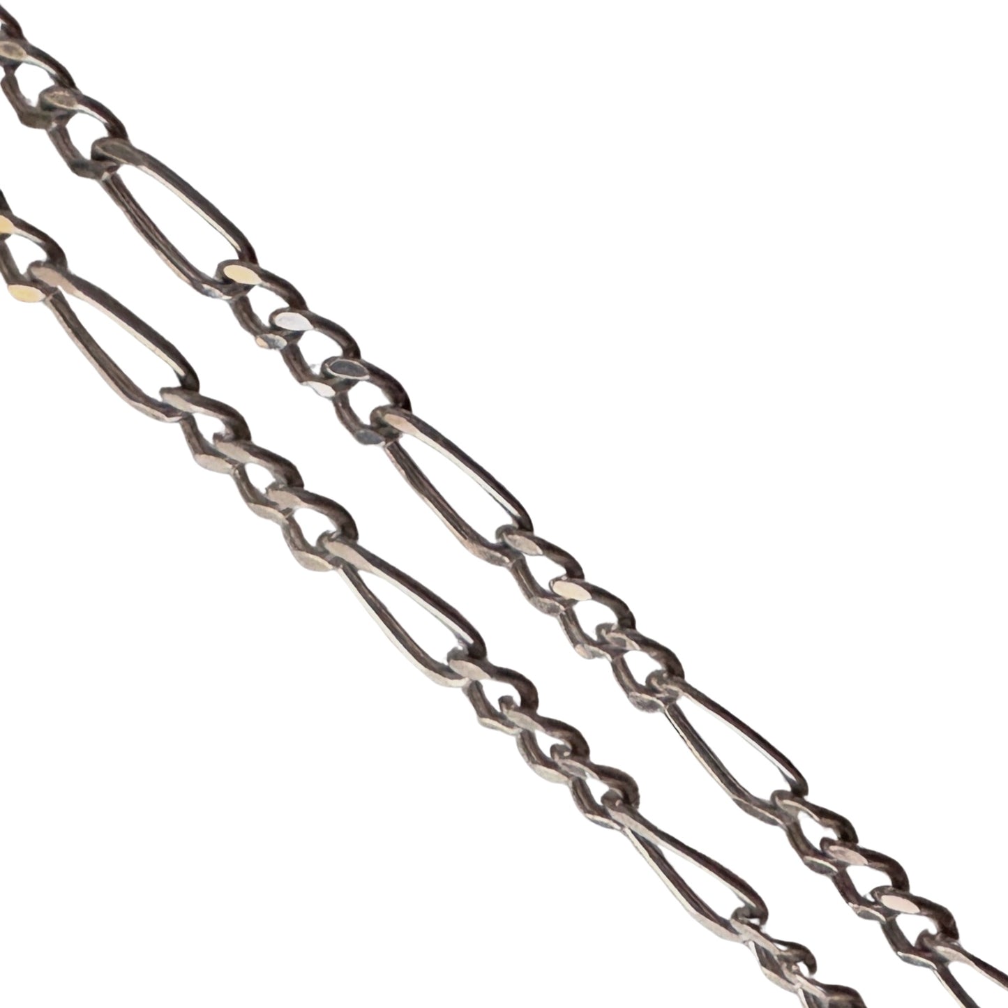 V I N T A G E // three to one / sterling silver classic three-to-one figaro chain necklace / 19.5", 10.35g