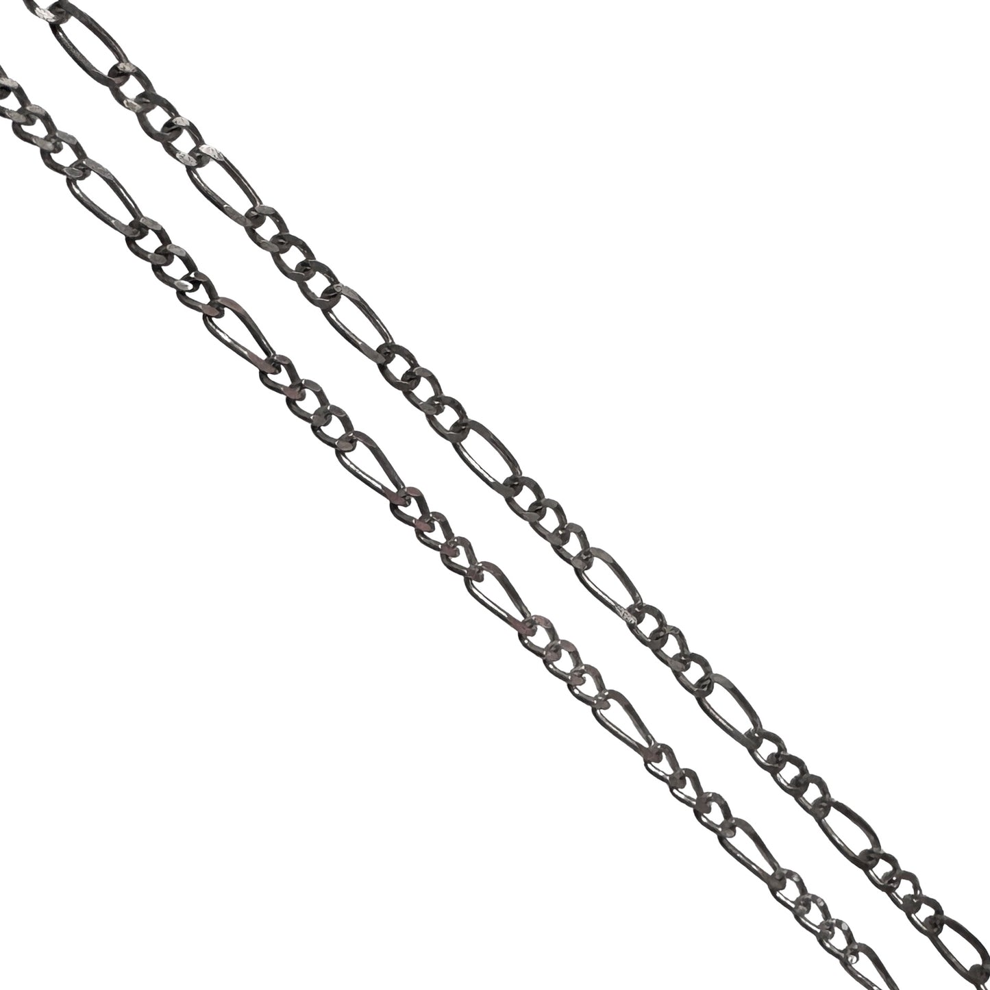 V I N T A G E // three to one / sterling silver long dainty three-to-one figaro chain necklace / 30", 4.5g