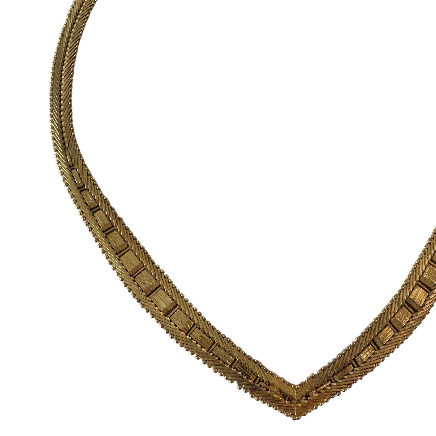 V I N T A G E // weave it together / gold over sterling silver flat woven necklace / 17", 34.9g