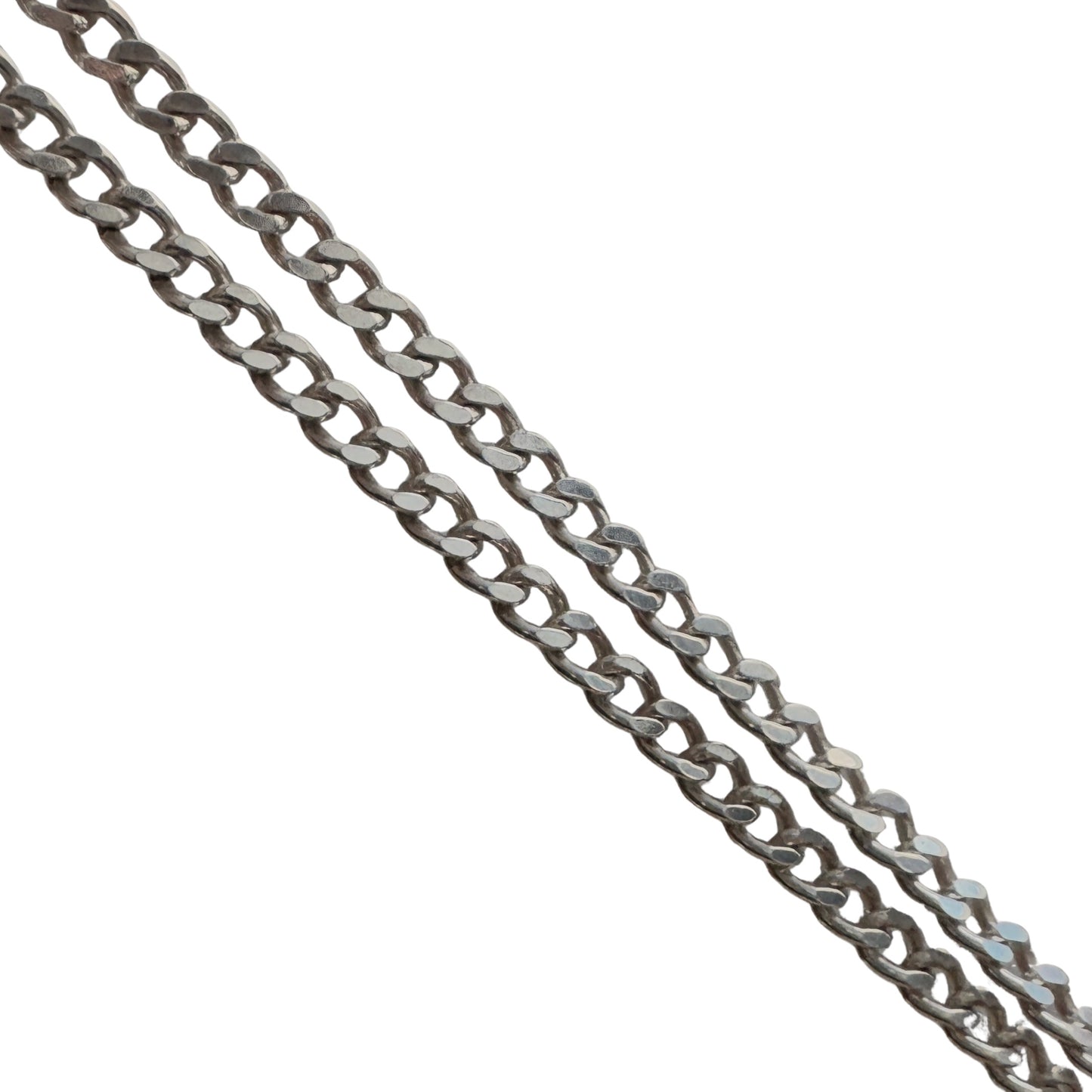 V I N T A G E // dainty sturdy curb / sterling silver curb chain necklace / 16", 9.7g