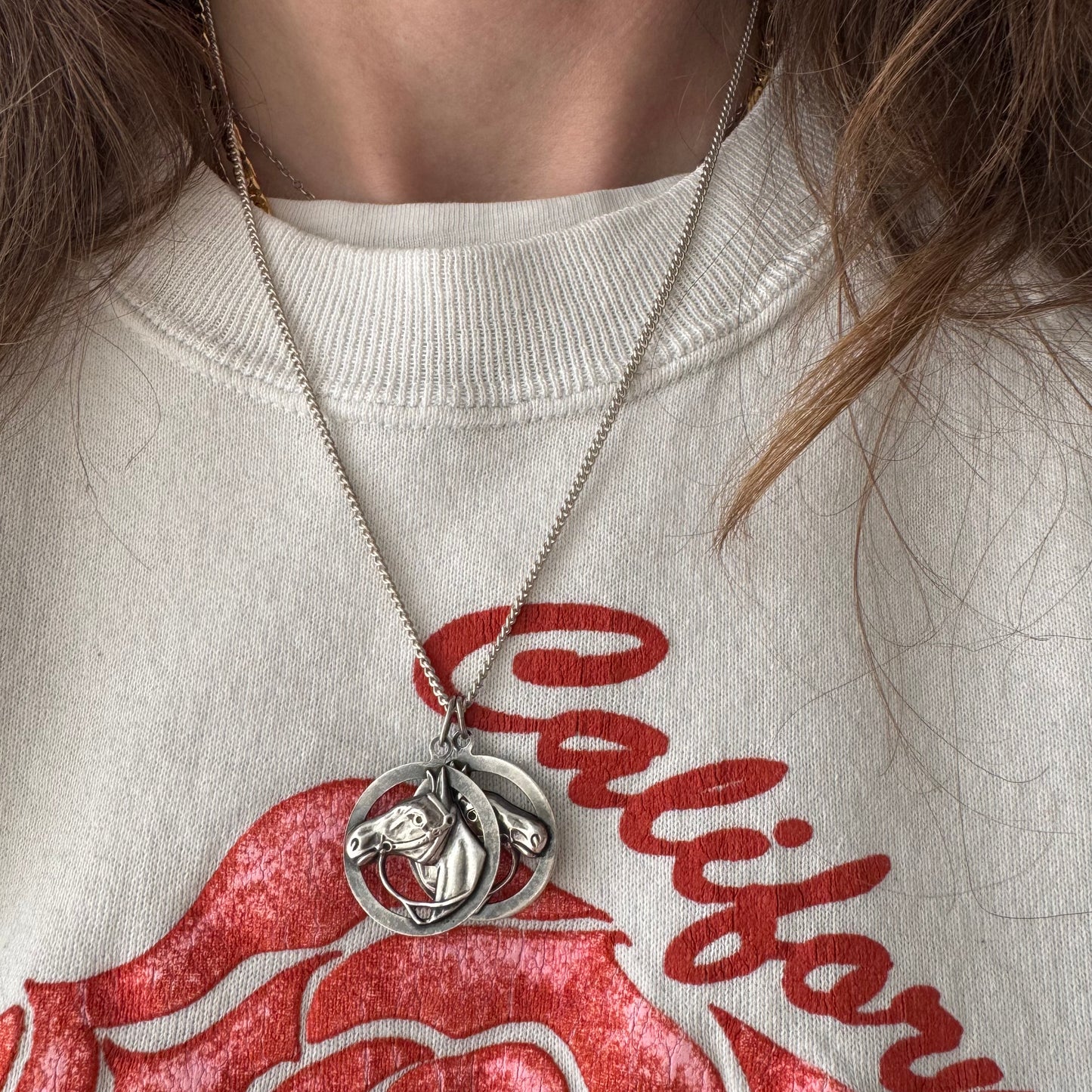 V I N T A G E // perfect flat curb / sterling silver curb chain necklace / 19.25", 6.3g