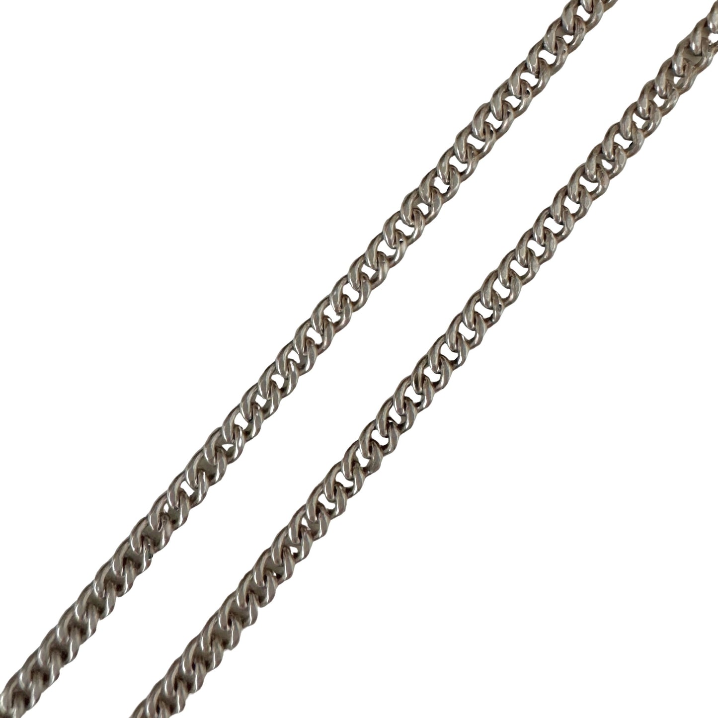 V I N T A G E // perfect flat curb / sterling silver curb chain necklace / 19.25", 6.3g