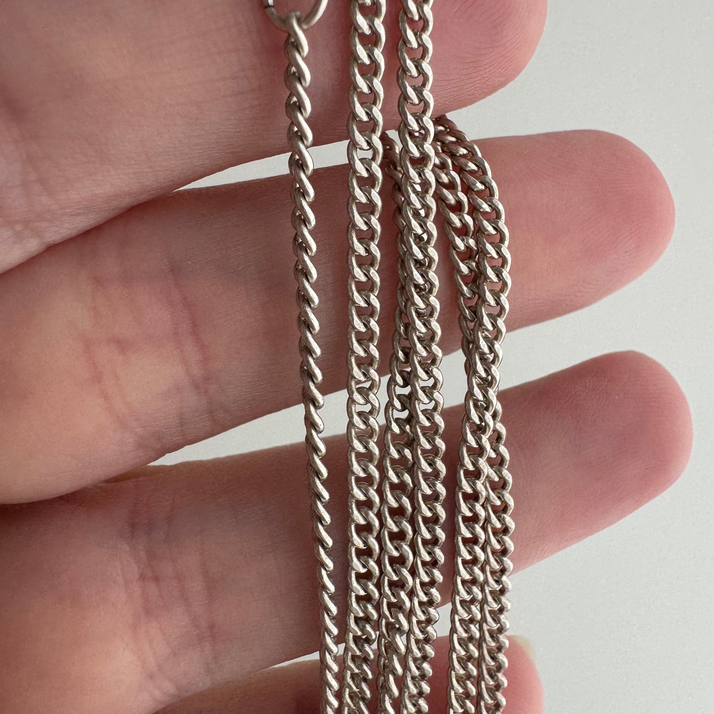 V I N T A G E // perfect flat curb / sterling silver curb chain necklace / 19.25", 6.3g