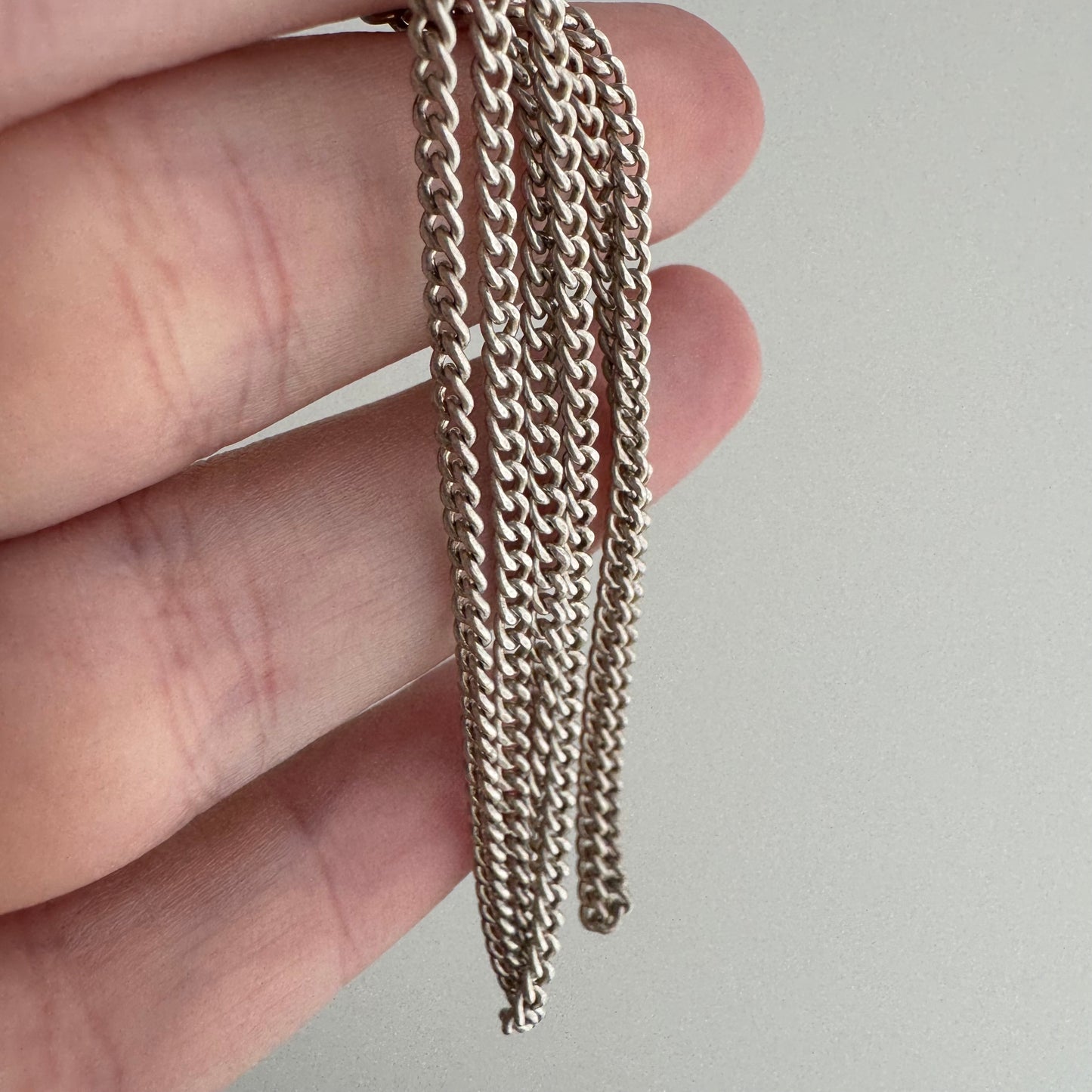 V I N T A G E // perfect flat curb / sterling silver curb chain necklace / 19.25", 6.3g